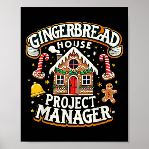 Poster Maison en pain d'épice Gestionnaire de projet Noël