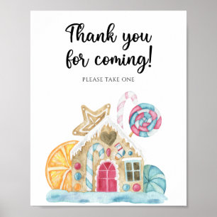Poster Maison en pain d'épices - Merci d'être venu