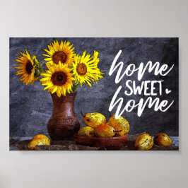 Poster Maison Florale Jaune Maison Douce