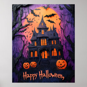 Poster Maison Hantée Déplaisante Halloween