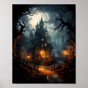 Poster Maison hantée d'Halloween