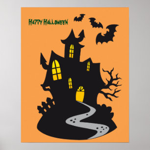 Poster Maison hantée d'Halloween