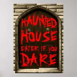 Poster Maison hantée Entrée si vous osez effrayer Hallowe