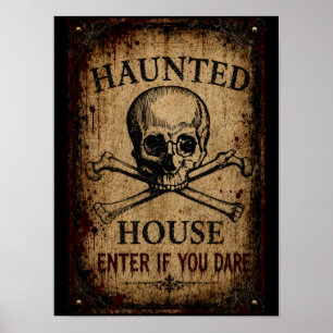 Poster Maison Hantée Entrez Si Vous Osez