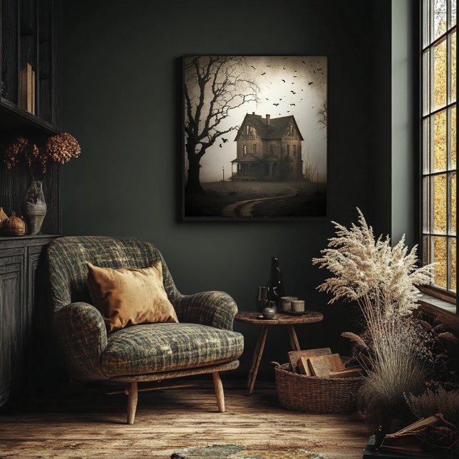 Poster Maison Hantée - Halloween Éffrayant Imprime (Créateur téléchargé)
