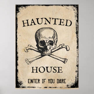 Poster Maison hantée Halloween prop