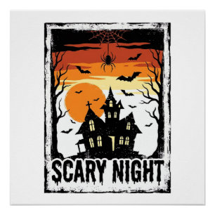 Poster Maison Hantée Nuit Effrayante Chemise Halloween Vi