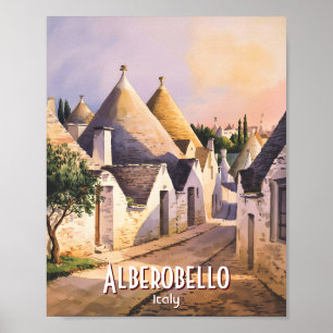 Poster Maison personnalisée Alberobello Trulli Italie Aqu