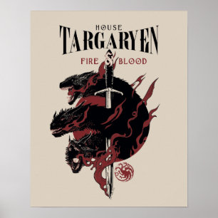 Poster Maison Targaryen - Feu et Sang