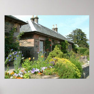 Poster Maisonnette anglaise II avec jardin fleuri Photogr