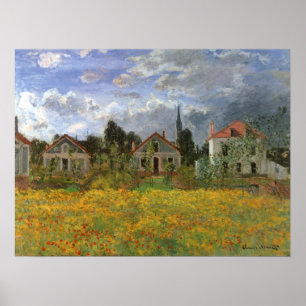 Poster Maisons à Argenteuil par Claude Monet, Art Vintage