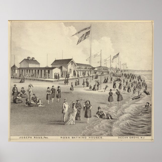Poster Maisons de bain Ross, Ocean Grove, NJ (Devant)