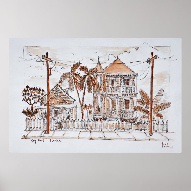 Poster Maisons de conques de style victorien | Key West,  (Devant)