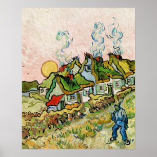 Poster Maisons et figure (1890) par Vincent Van Gogh