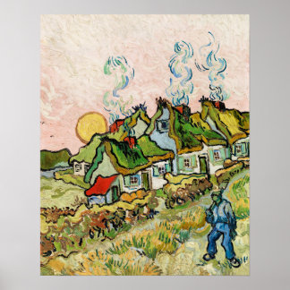 Poster Maisons et figure (1890) par Vincent Van Gogh