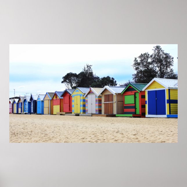 Poster Maisons Plage | Brighton Beach, Melbourne (Devant)