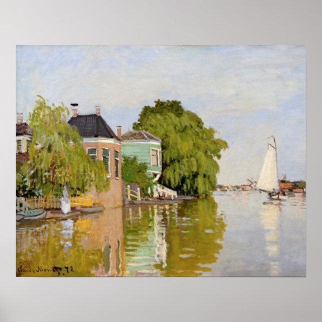Poster Maisons sur l'Achterzaan (1871) par Claude Monet (Devant)