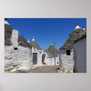 Poster Maisons Trulli en Alberobello, Pouilles