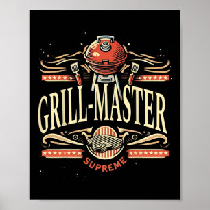Poster Maître de Grill Suprême Bbq T-shirts Graphiques Dr