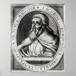 Poster Maître de Jacques de Molay des chevaliers Templars