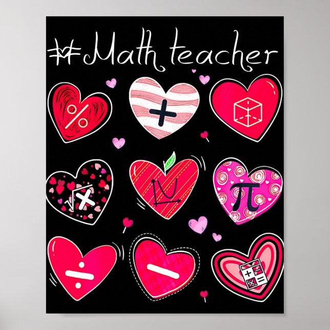Poster Maître de mathématiques amusant Saint Valentin Pi  (Devant)