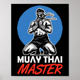 Poster Maître de Muay Thai Passionné de Arts Martiaux Box