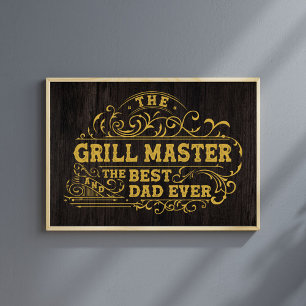 Poster Maître du Grill et Meilleur Papa de tous les temps