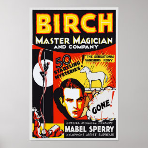 Poster Maître Magicien, 1930. Publicité ancienne