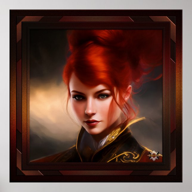 Poster Maîtresse du vent AI Concept Art par Xzendor7 (Devant)