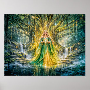 Poster Maîtresse sous l'Arbre Mondial Fantastique Enchant