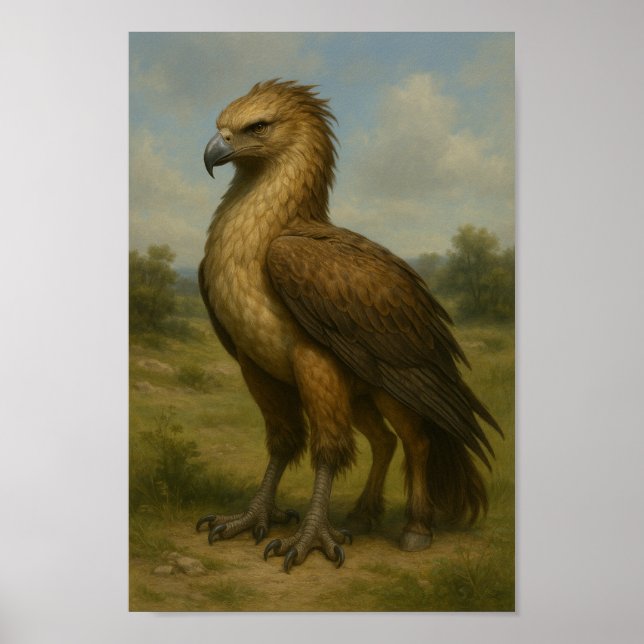 Poster Majesté en nature - Hippogriff dans une prairie (Devant)