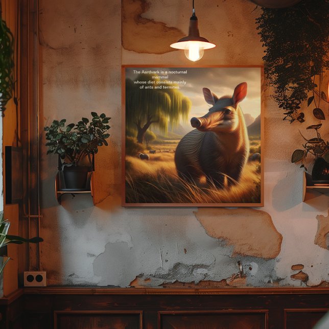 Poster Majestic Aardvark dans Serene Field (Créateur téléchargé)