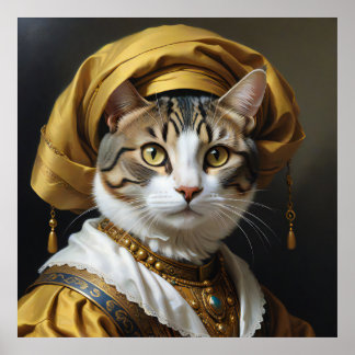 Poster Majestic Feline dans Royal Attire
