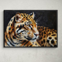 Majestic Guardian : Peinture à l'huile de Jaguar