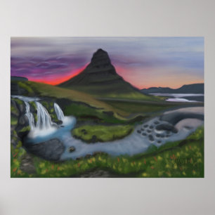 Poster Majestic Kirkjufell : Panorama paysager islandais