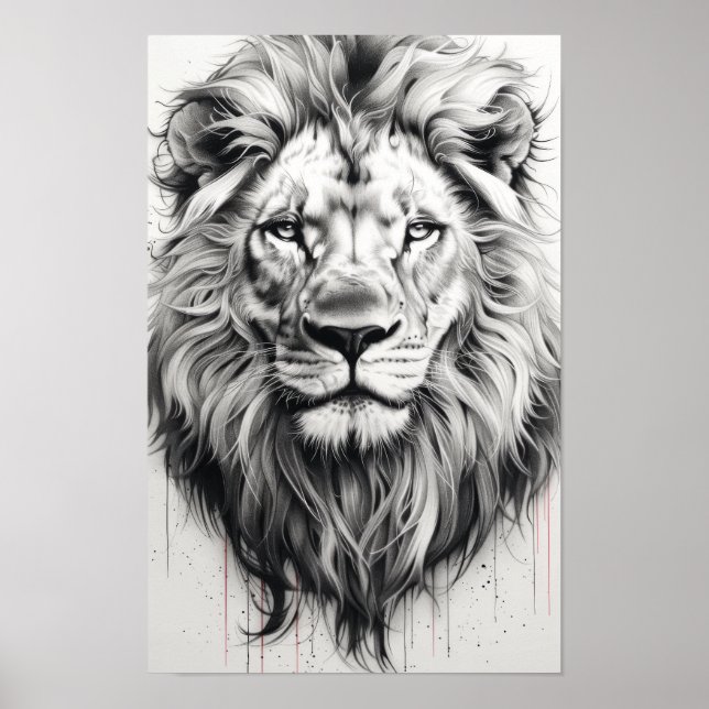 Poster Majestic Lion Portrait (Devant)
