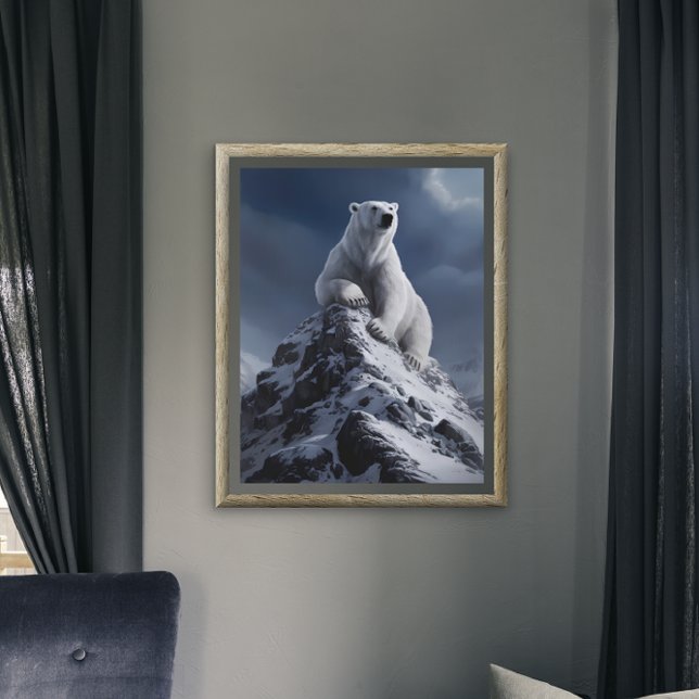 Poster Majestic Ours Polaire Au Sommet De Snowy (Créateur téléchargé)