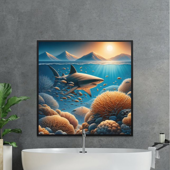 Poster Majestic Predator : Sharks Ocean Dance (Créateur téléchargé)