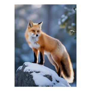 Poster Majestic Winter Fox photographie