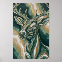 Majestueux Cerf de la Forêt Style de Peinture à l'