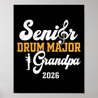 Poster Major de tambour senior grand-père 2026 Diplômé as