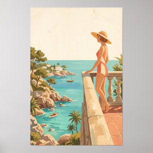 Poster Majorque Espagne Voyage Vintage Côte Espagnole