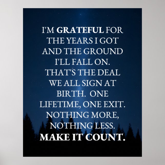 Poster Make Life Count  (Devant)