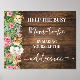 Poster Make Yourself Addressee Rustic Pink Safari Shower