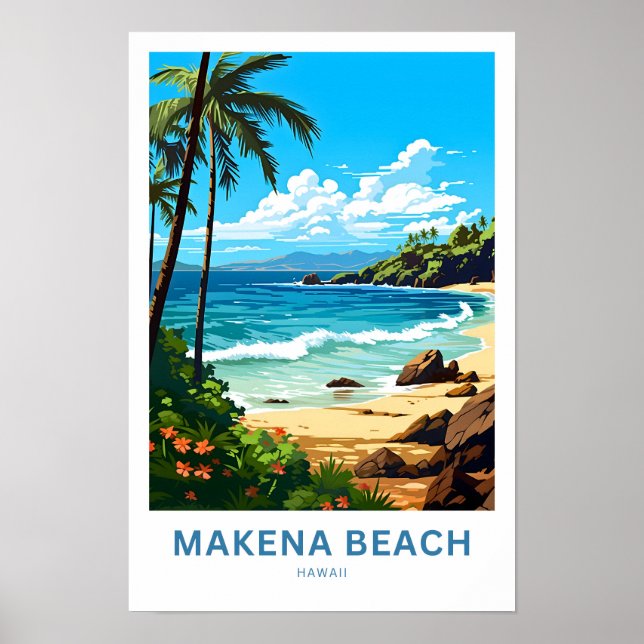 Poster Makena Beach Hawaii Imprimer Voyage (Devant)