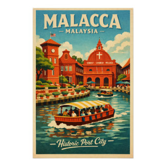 Poster Malacca in Malaysia travel