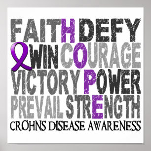 Poster Maladie de Crohn de collage de mot d'espoir