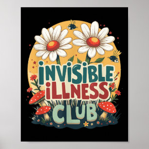 Poster Maladie invisible mignon Club social, floral caché