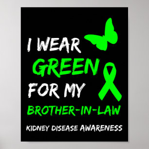 Poster Maladie Je Porte Du Vert Pour Mon Brouillard Frère