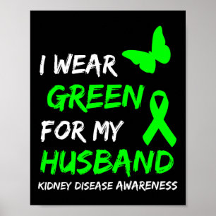 Poster Maladie Je Porte Du Vert Pour Mon Mari Ruban